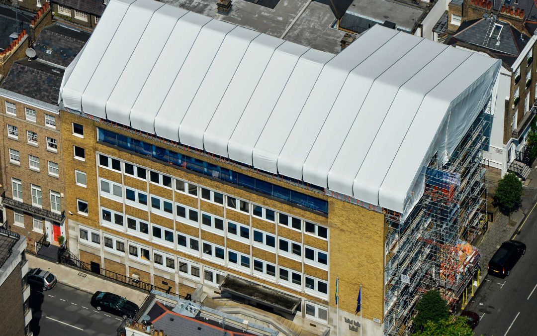 Layher Temporary Roofing system helps to optimise London Embassy refurbishment